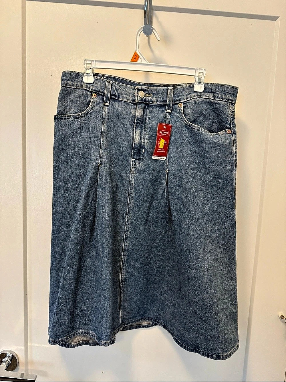Levi Strauss Signature Vintage Pleated Skirt Pleated Denim Skirt Blue Size 10